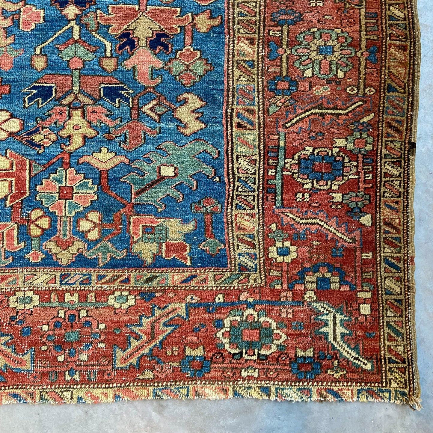 Antique All-Over Blue Heriz Area Rug #R1042 - 10'3" x 11'9"