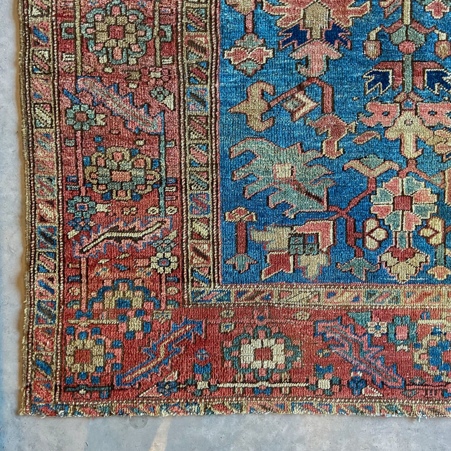 Antique All-Over Blue Heriz Area Rug #R1042 - 10'3" x 11'9"