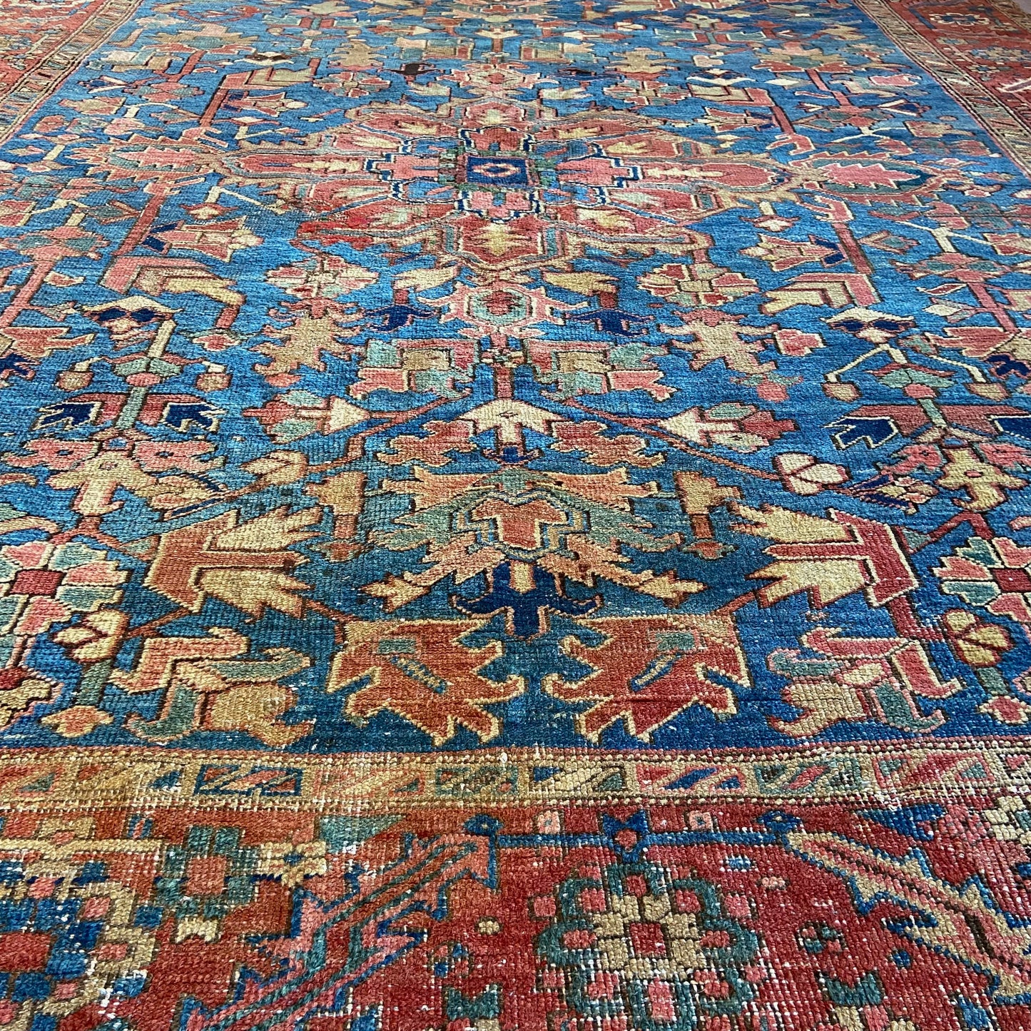 Antique All-Over Blue Heriz Area Rug #R1042 - 10'3" x 11'9"