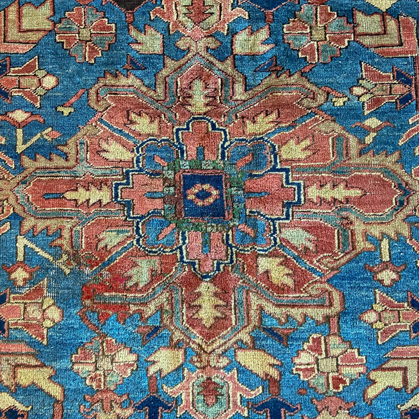 Antique All-Over Blue Heriz Area Rug #R1042 - 10'3" x 11'9"