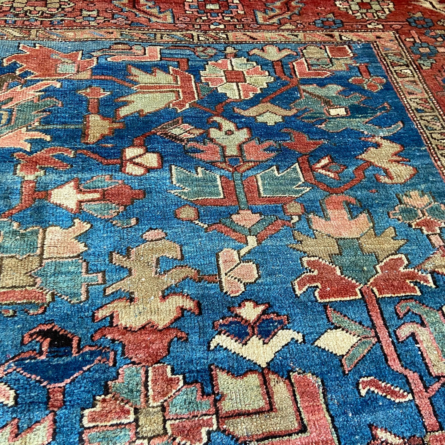 Antique All-Over Blue Heriz Area Rug #R1042 - 10'3" x 11'9"