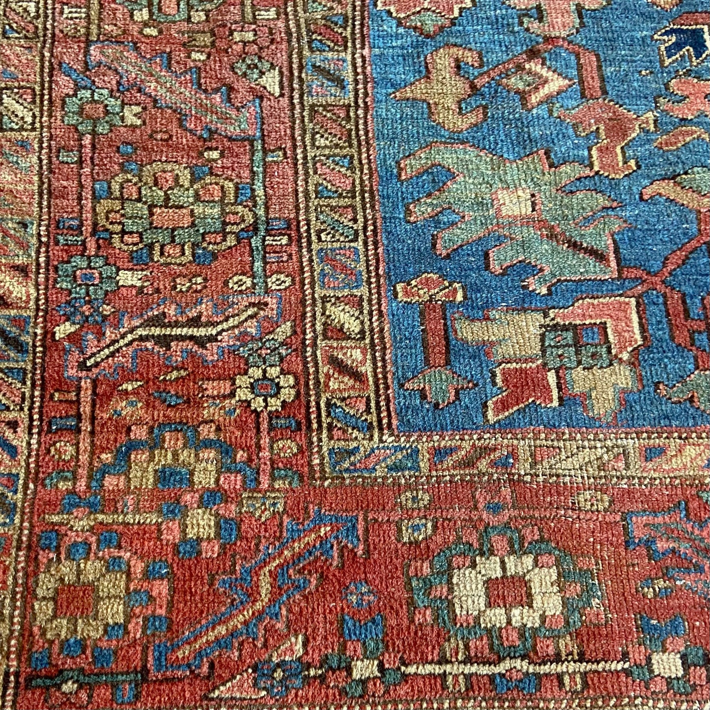 Antique All-Over Blue Heriz Area Rug #R1042 - 10'3" x 11'9"