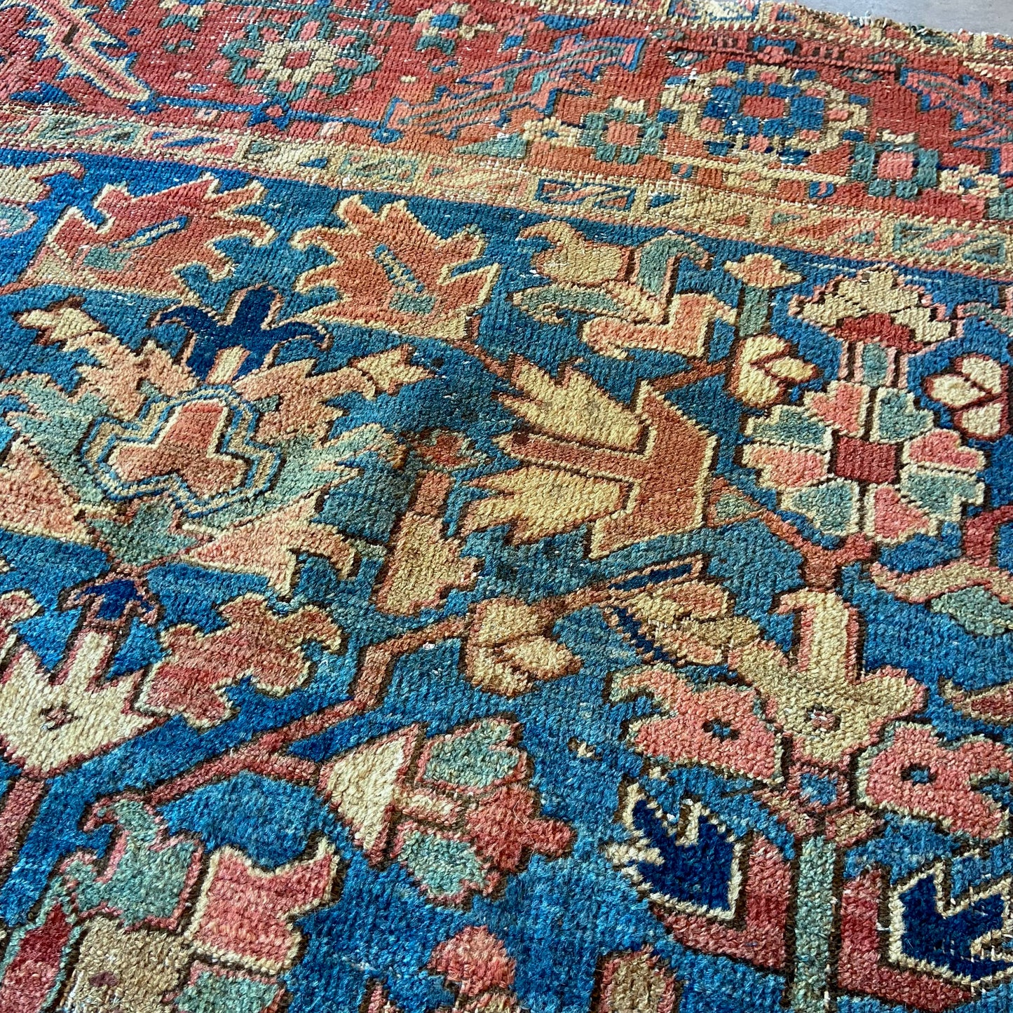 Antique All-Over Blue Heriz Area Rug #R1042 - 10'3" x 11'9"