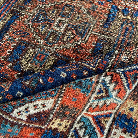 Antique Kazak Accent Rug #R997 - 4'3" x 5'