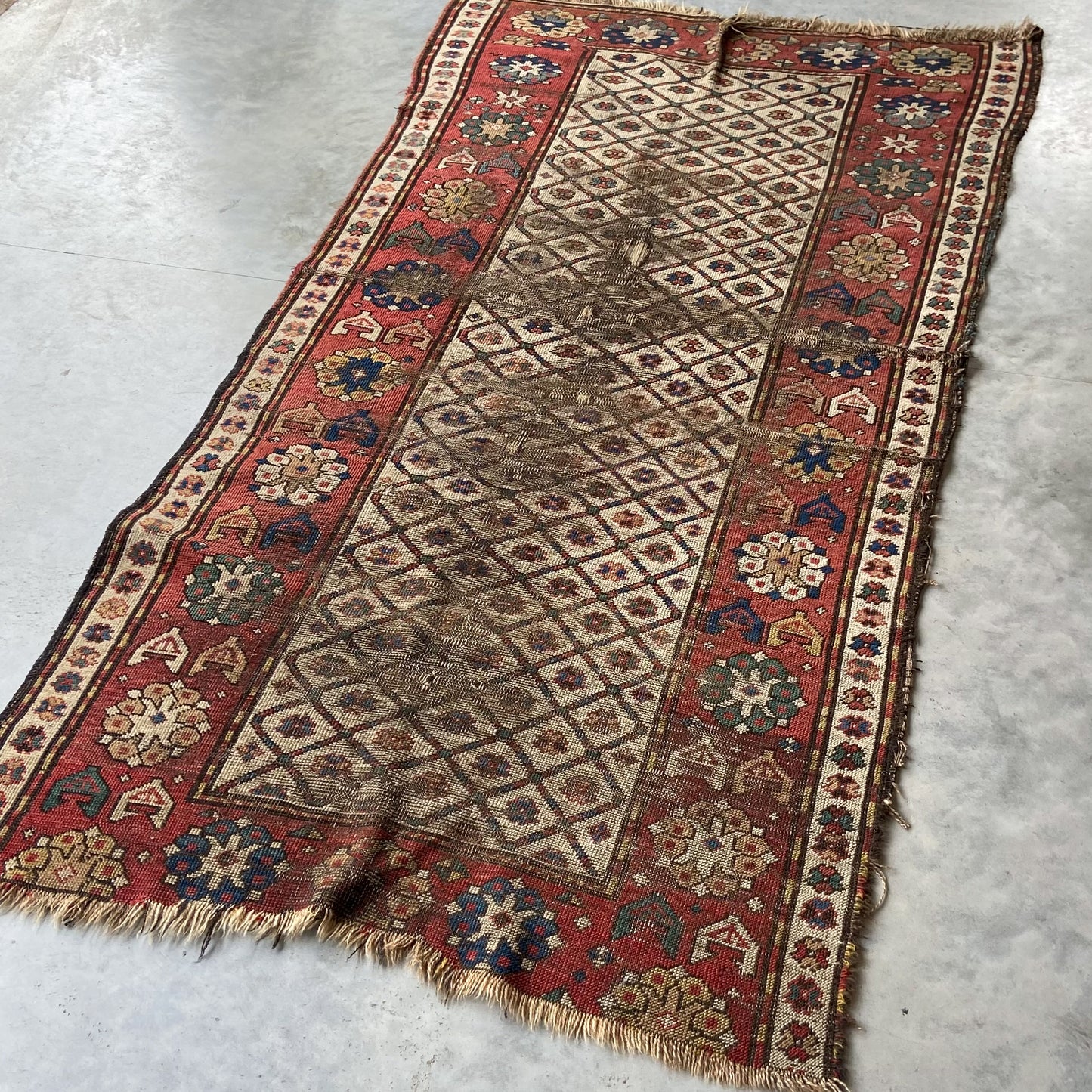 Antique Caucasian Accent Rug #R1000 - 4' x 7'3"