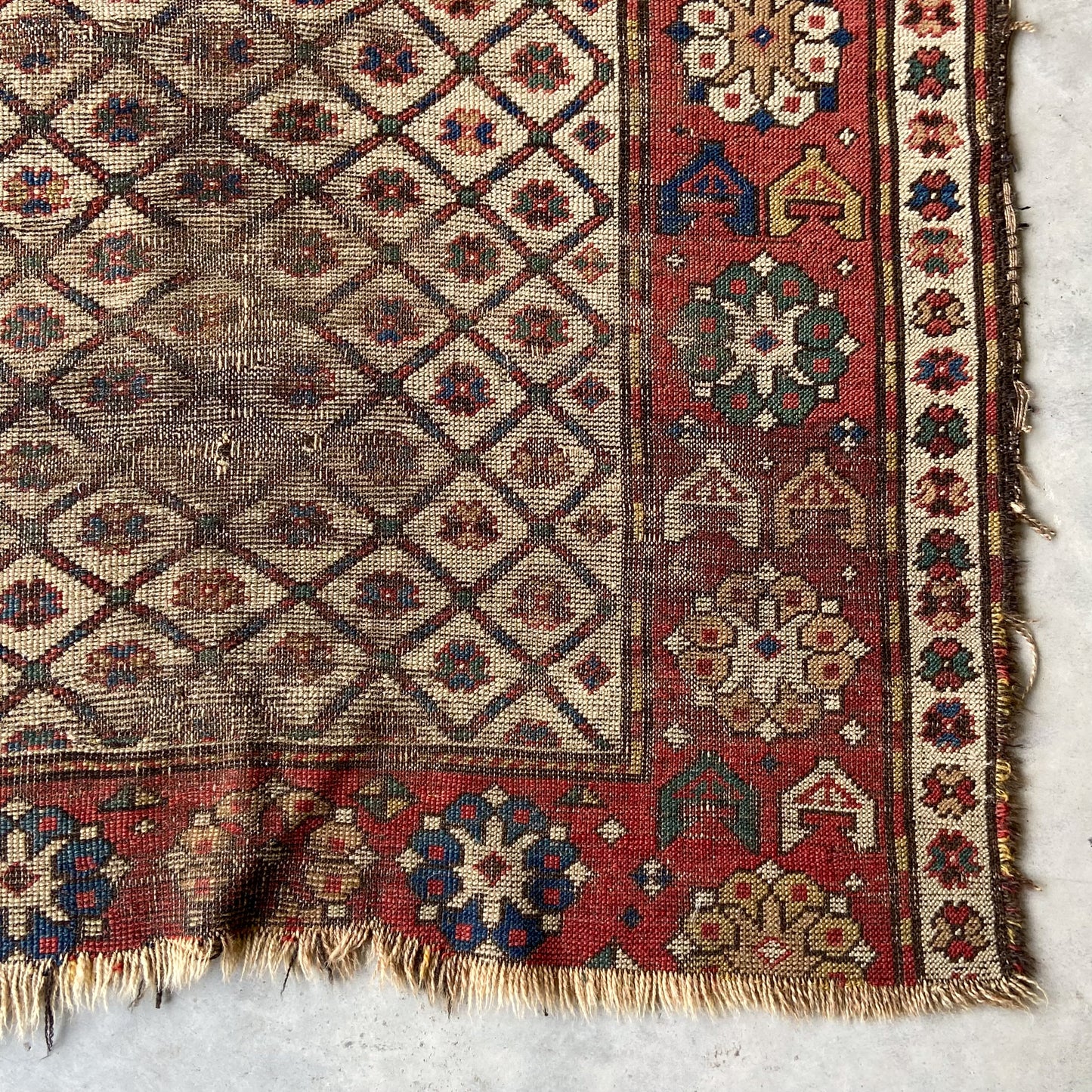 Antique Caucasian Accent Rug #R1000 - 4' x 7'3"