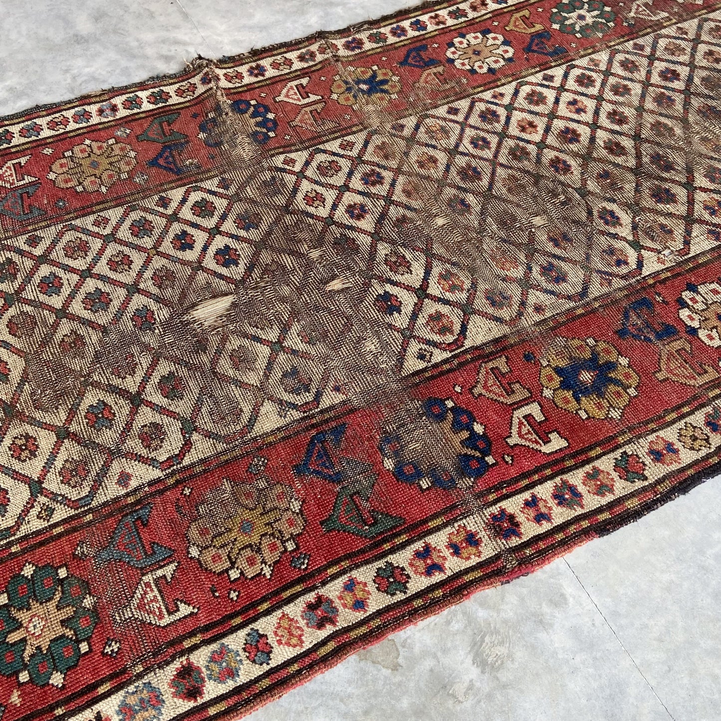 Antique Caucasian Accent Rug #R1000 - 4' x 7'3"