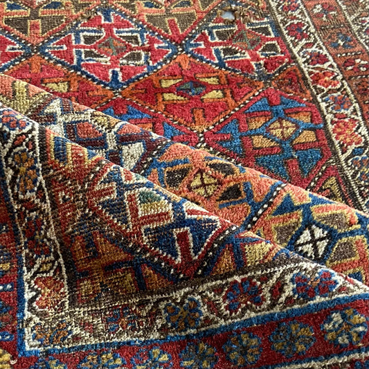 Antique Kurdish Accent Rug #R1010 - 3'11" x 7'1"