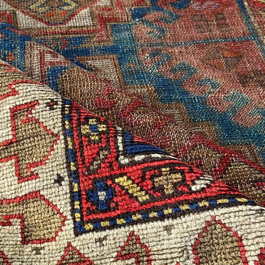 Antique Kazak Accent Rug #R1016 - 3'4" x 4'