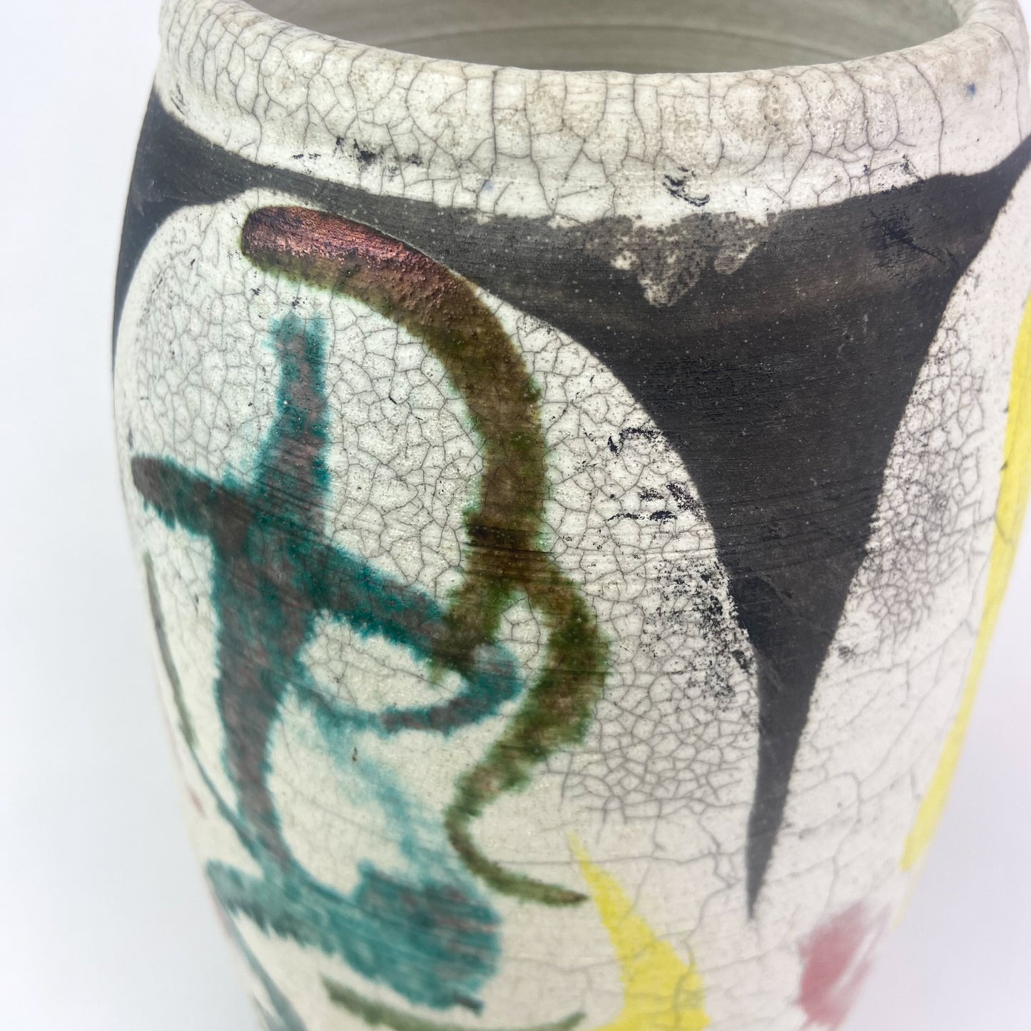 Raku Studio Art Pottery Vase #O945