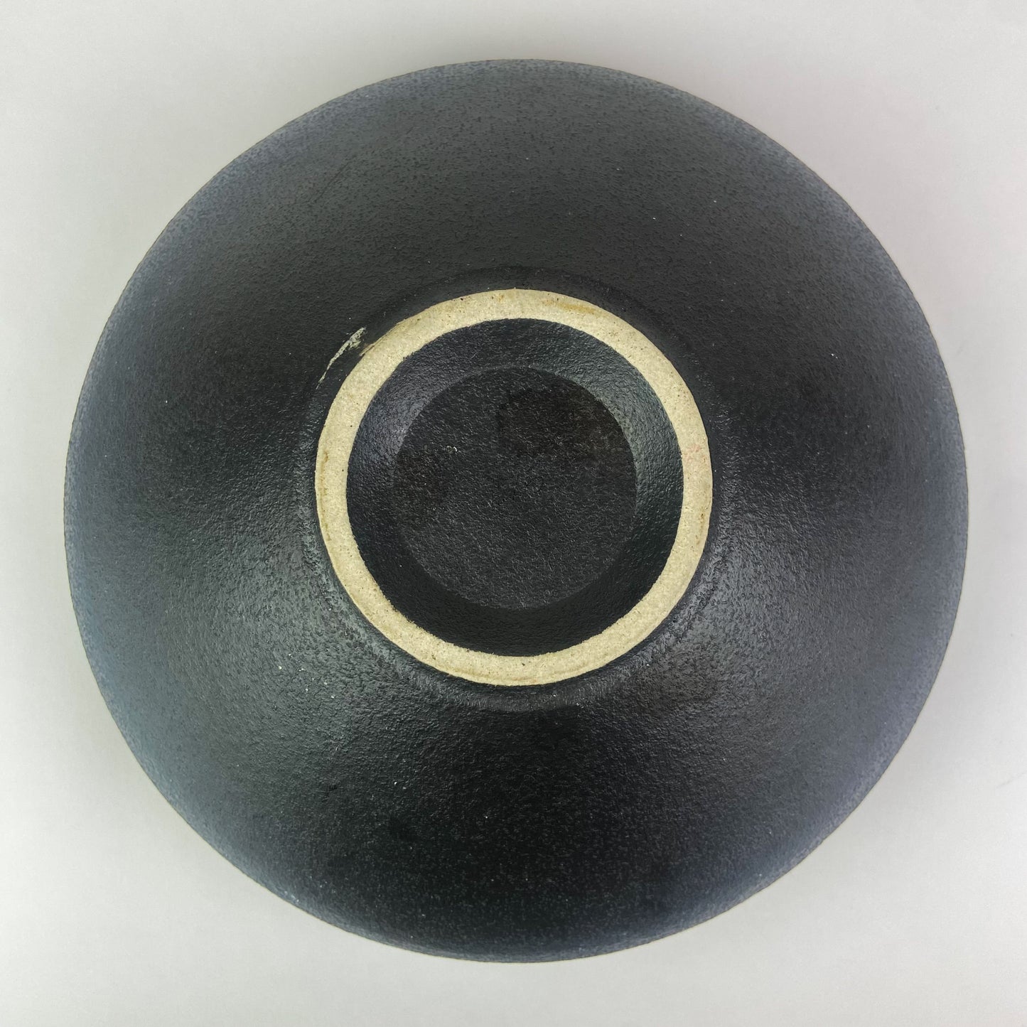 Vintage Blue + Black Ceramic UFO Bowl #O946