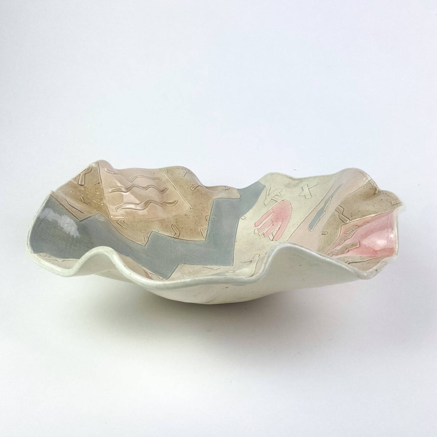 Post Modern Freeform Ceramic Slab Bowl #947