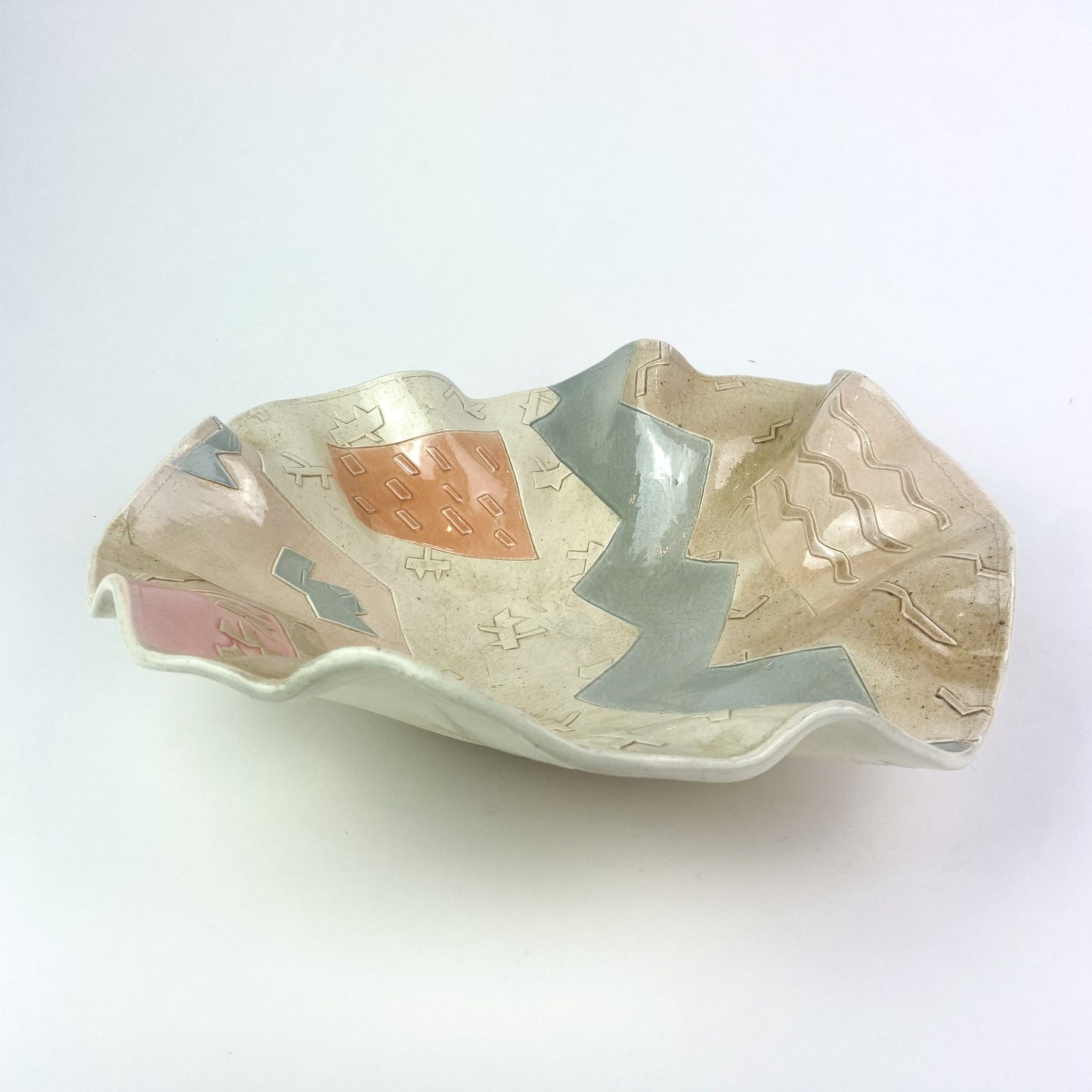 Post Modern Freeform Ceramic Slab Bowl #947