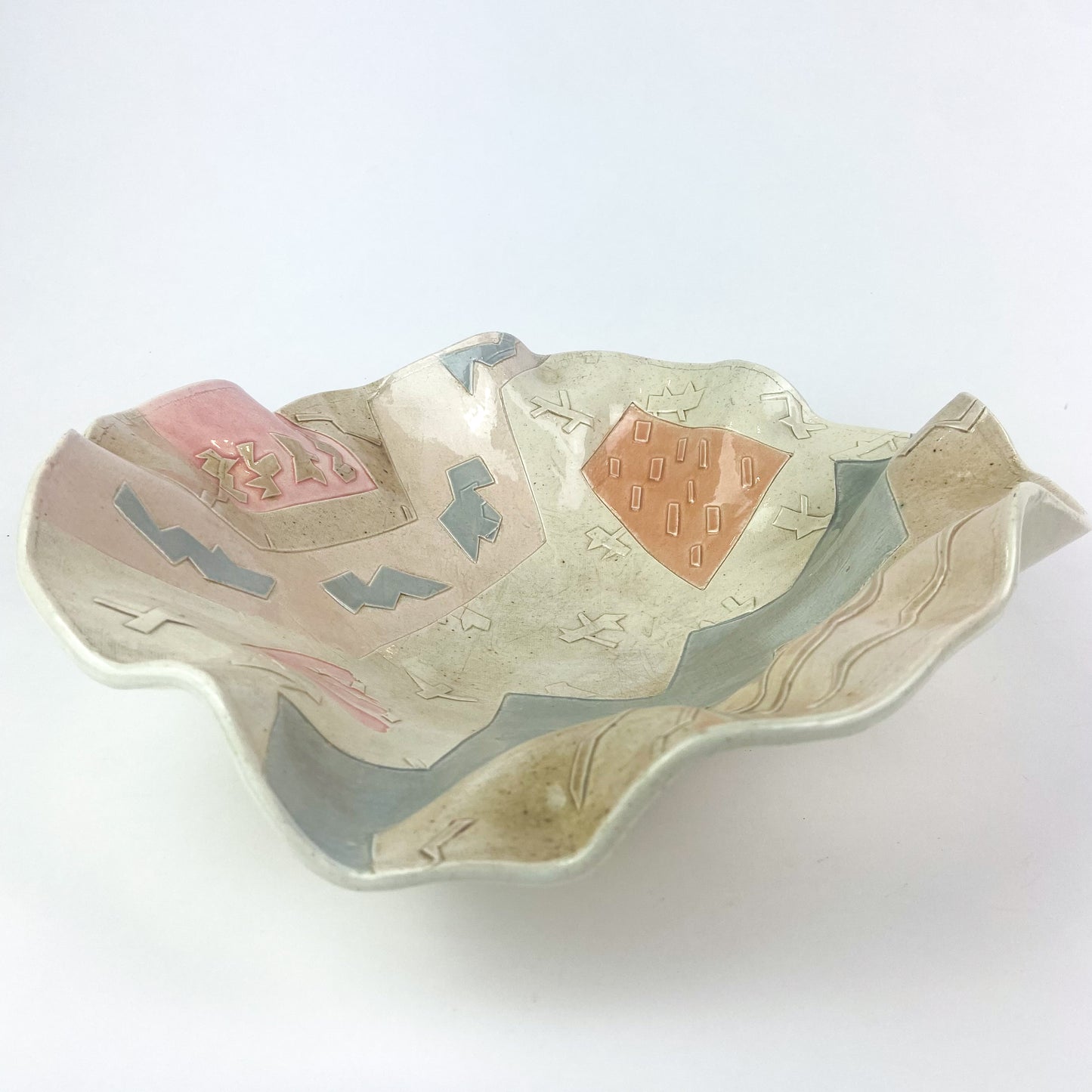 Post Modern Freeform Ceramic Slab Bowl #947