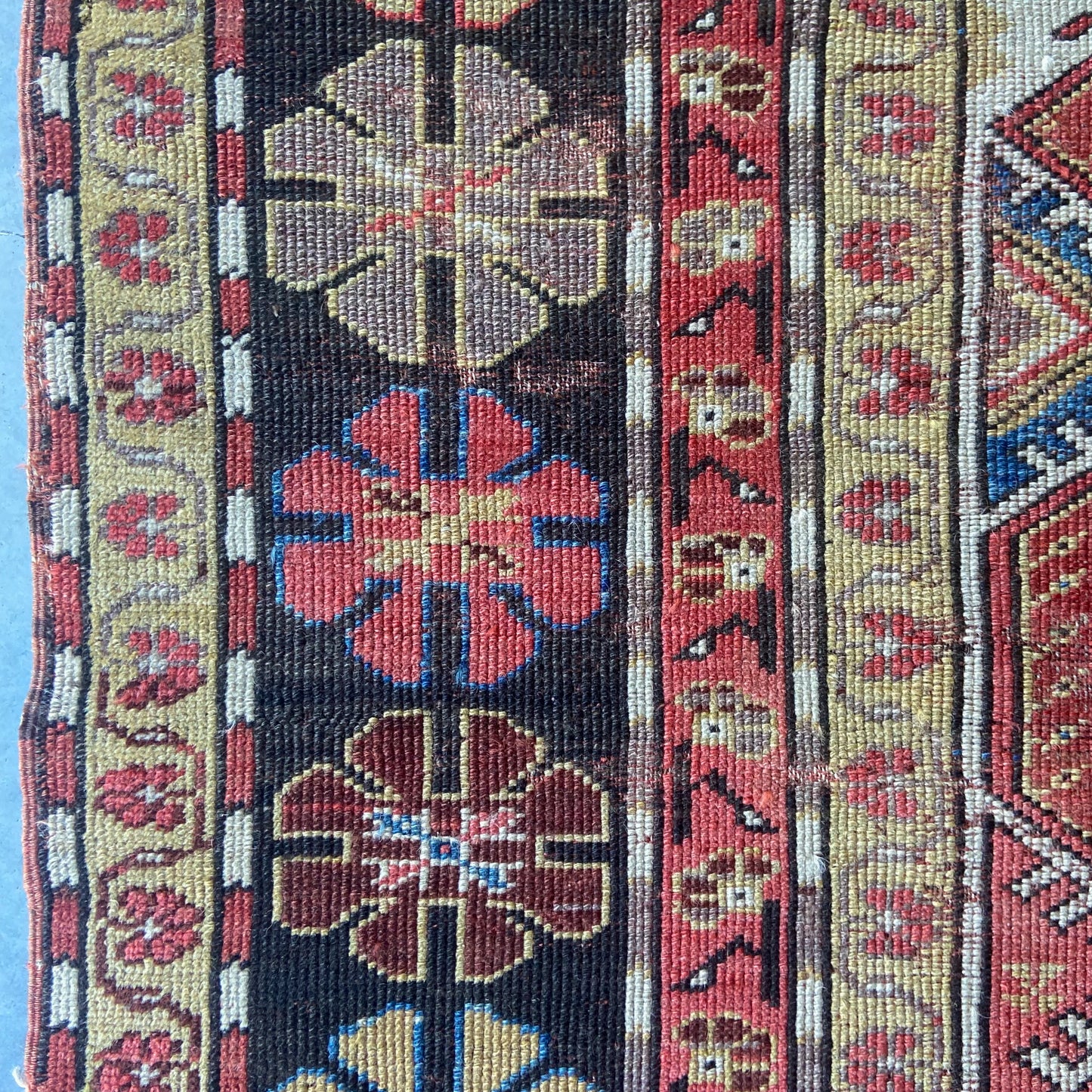 Early Antique Caucasian Prayer Accent Rug #R961 - 3'7" x 4'10"