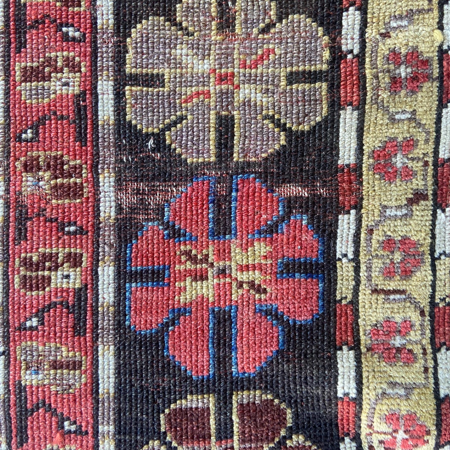 Early Antique Caucasian Prayer Accent Rug #R961 - 3'7" x 4'10"