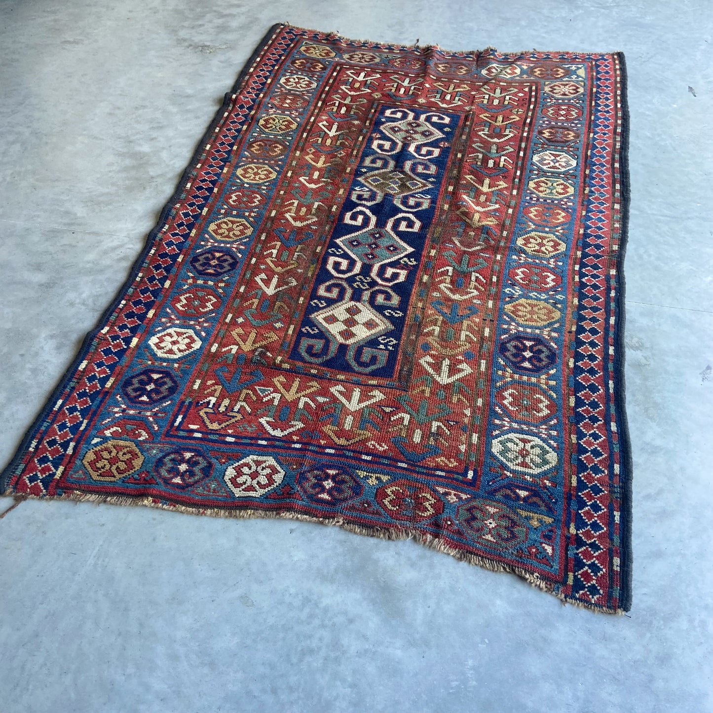 Antique Kazak Accent Rug #R962 - 4' x 6'6"