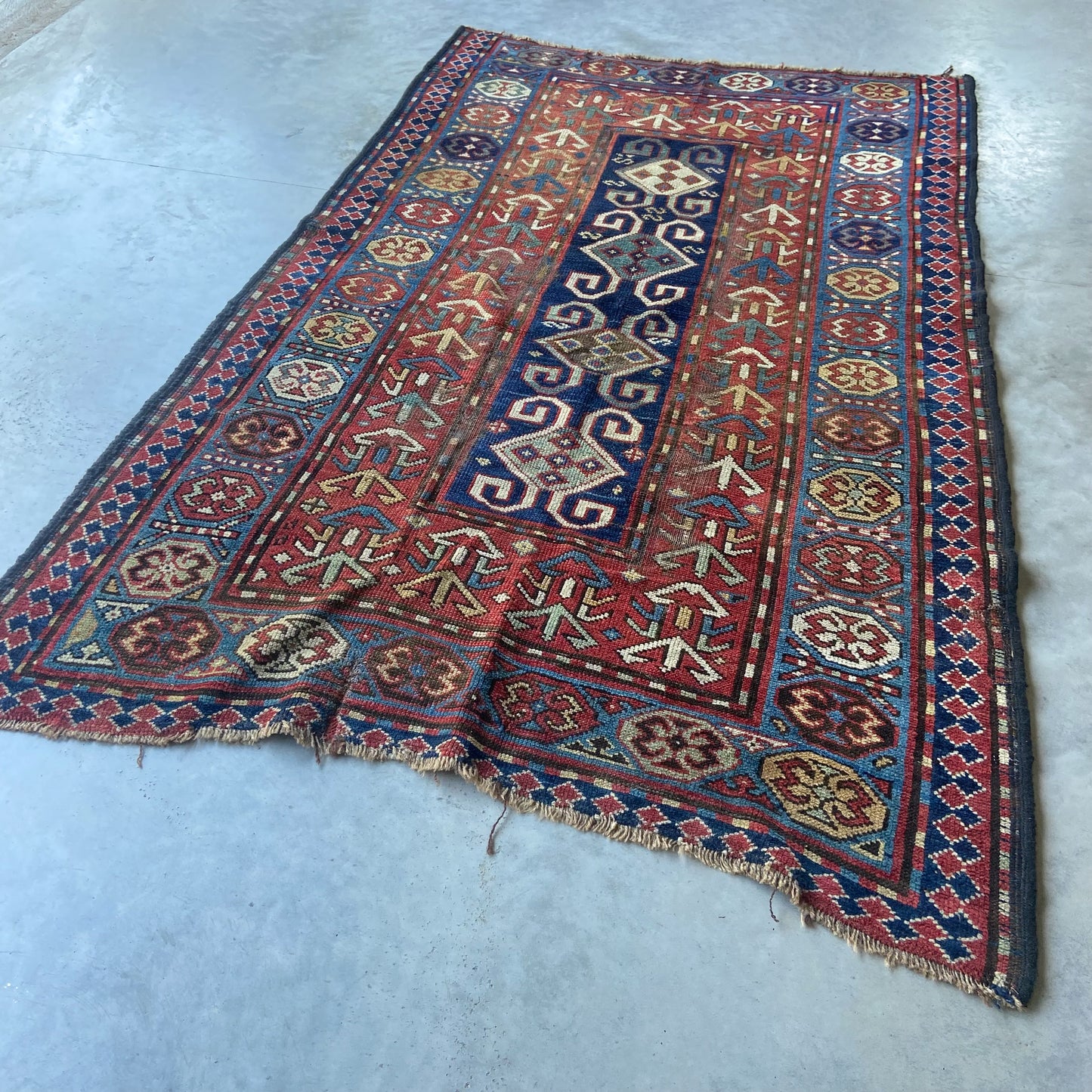 Antique Kazak Accent Rug #R962 - 4' x 6'6"