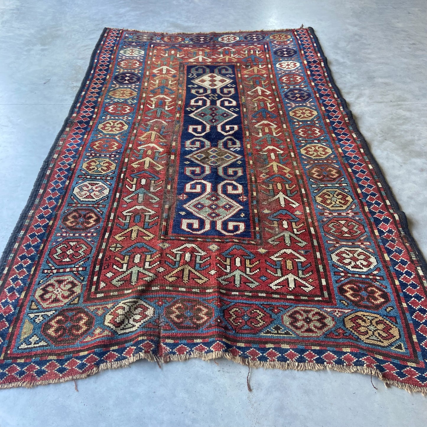 Antique Kazak Accent Rug #R962 - 4' x 6'6"