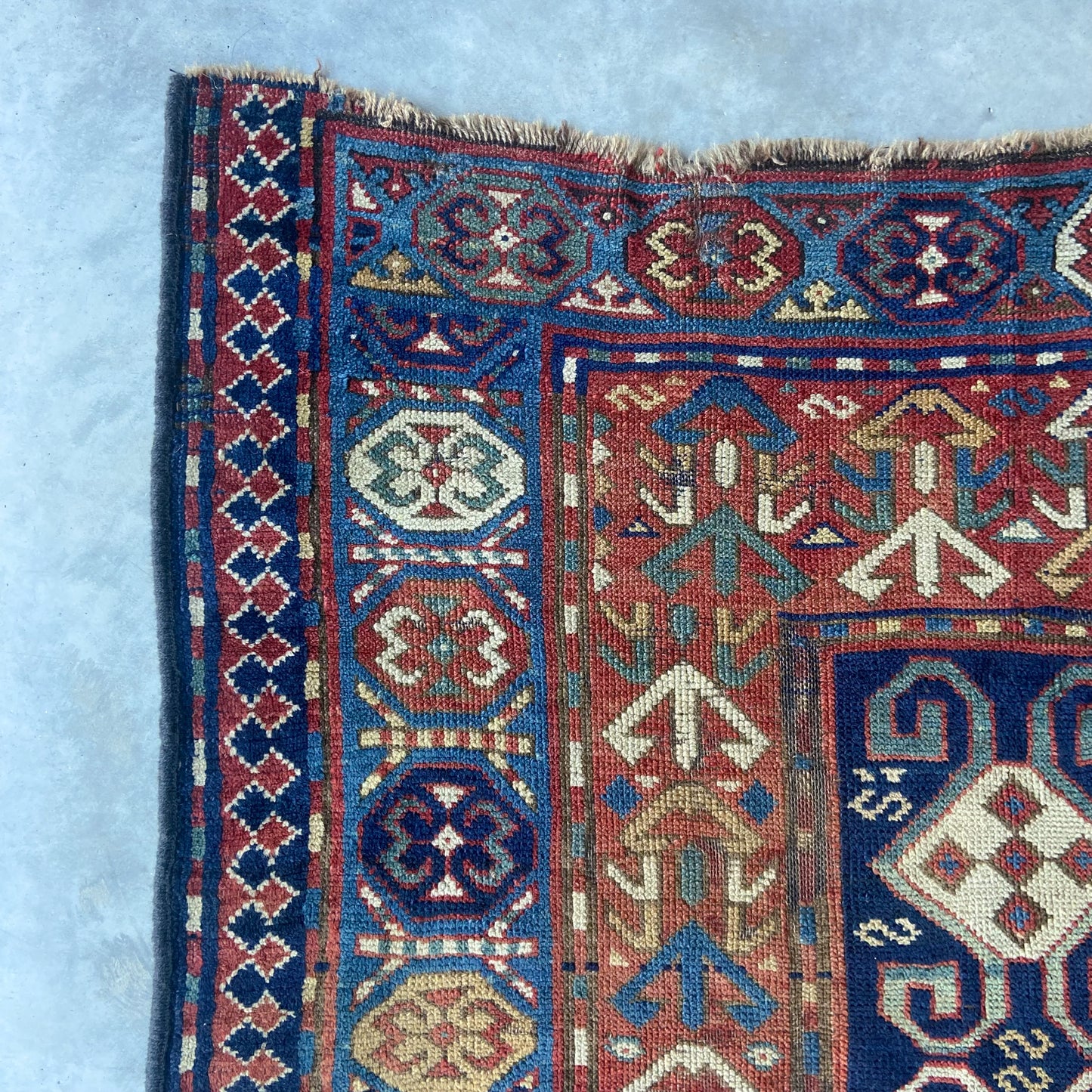 Antique Kazak Accent Rug #R962 - 4' x 6'6"