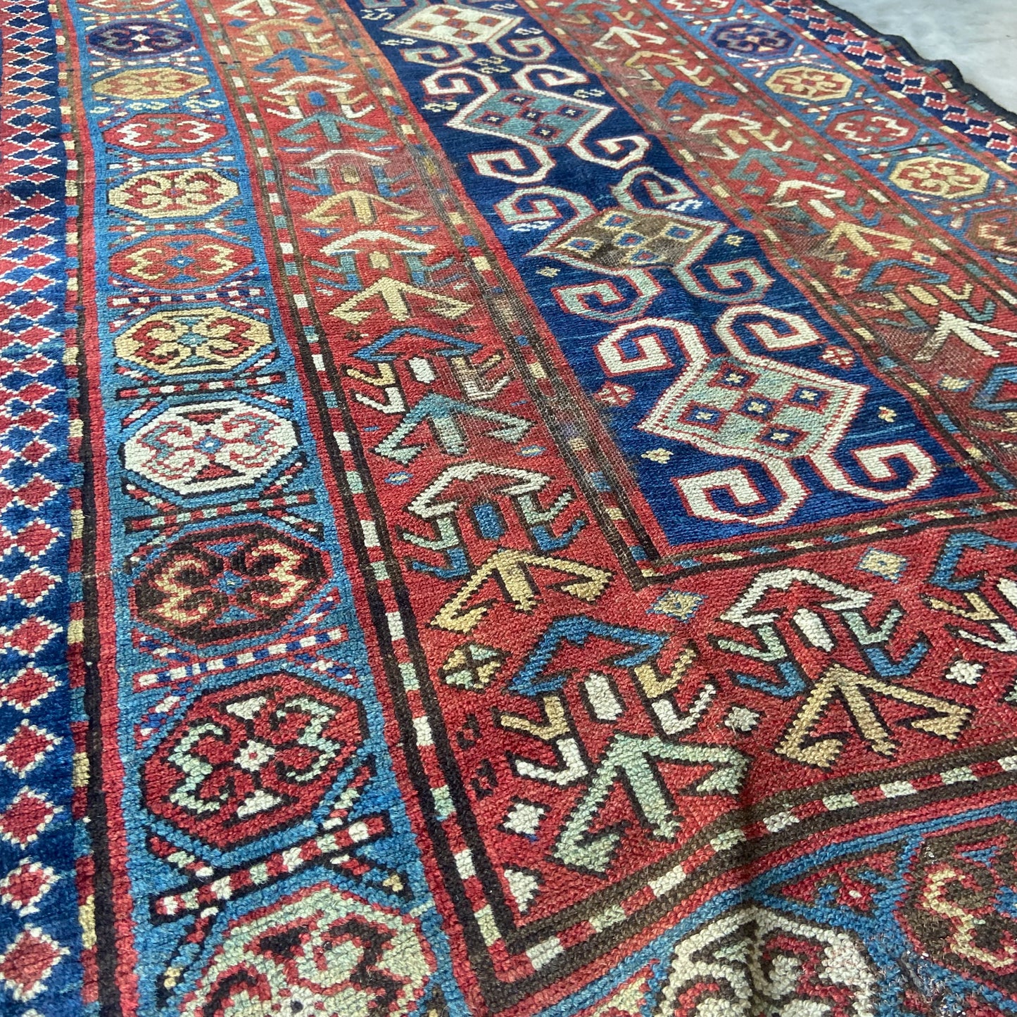 Antique Kazak Accent Rug #R962 - 4' x 6'6"