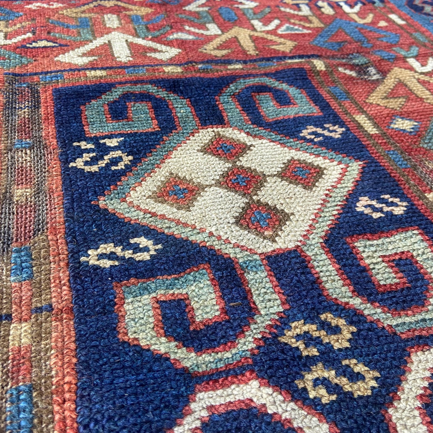 Antique Kazak Accent Rug #R962 - 4' x 6'6"