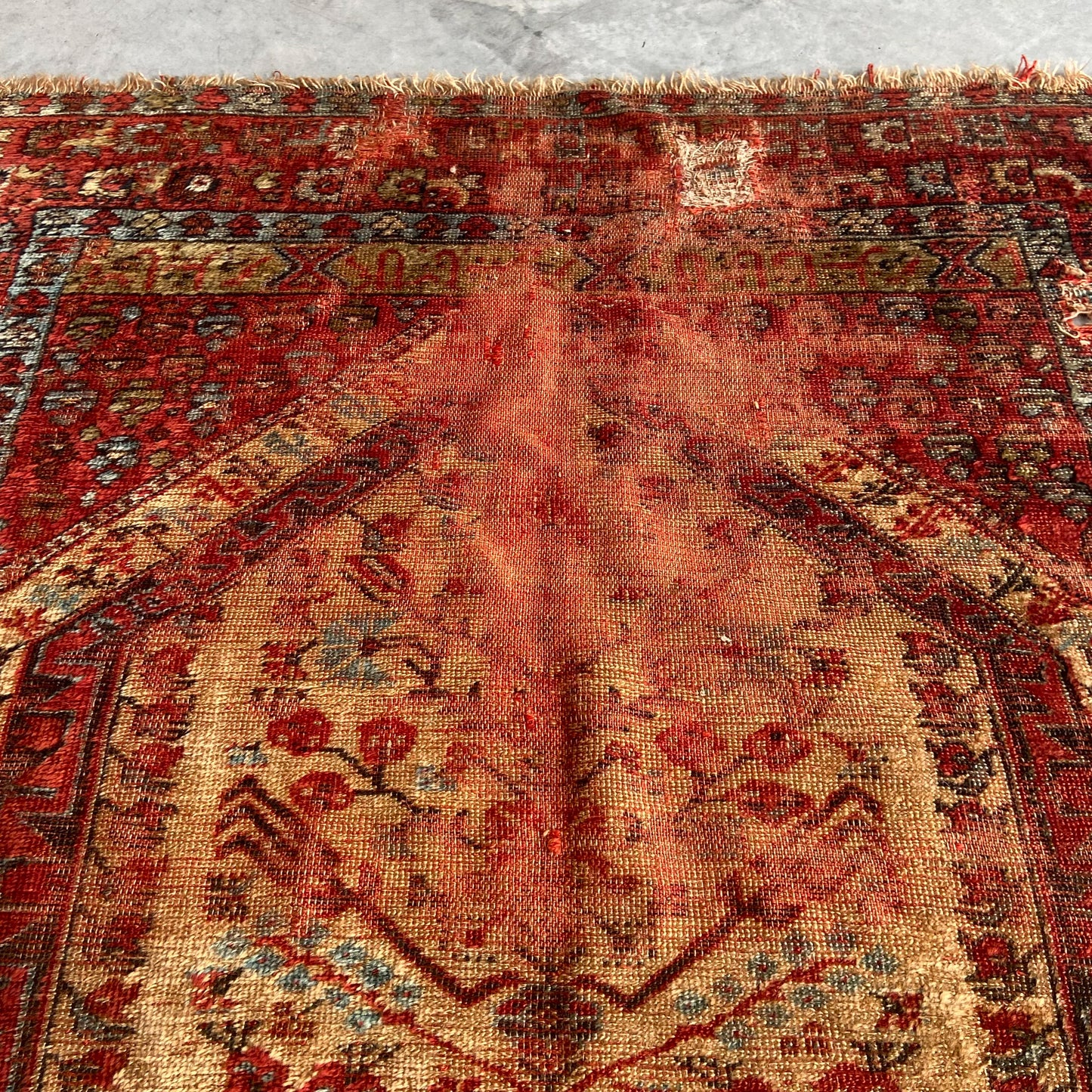 Antique Turkish Prayer Accent Rug #R1205 - 4'1" x 6'1"