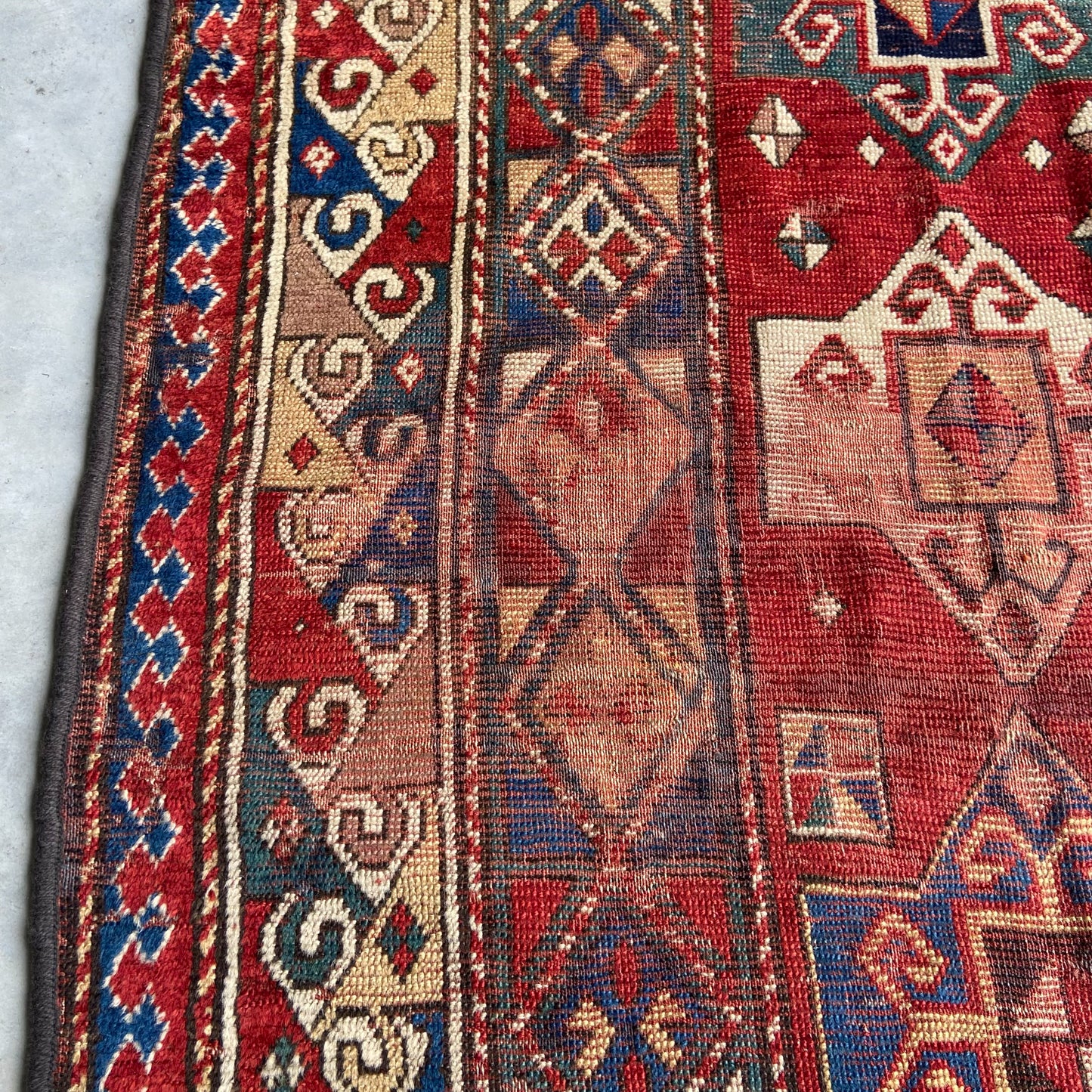 Antique Kazak Gallery Rug #R1266 - 3'7" x 9'5"