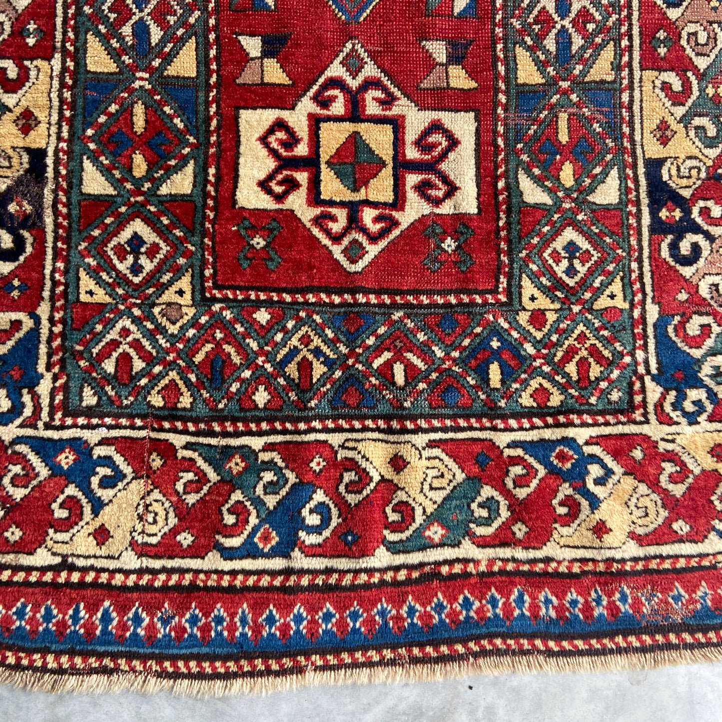 Antique Kazak Gallery Rug #R1266 - 3'7" x 9'5"