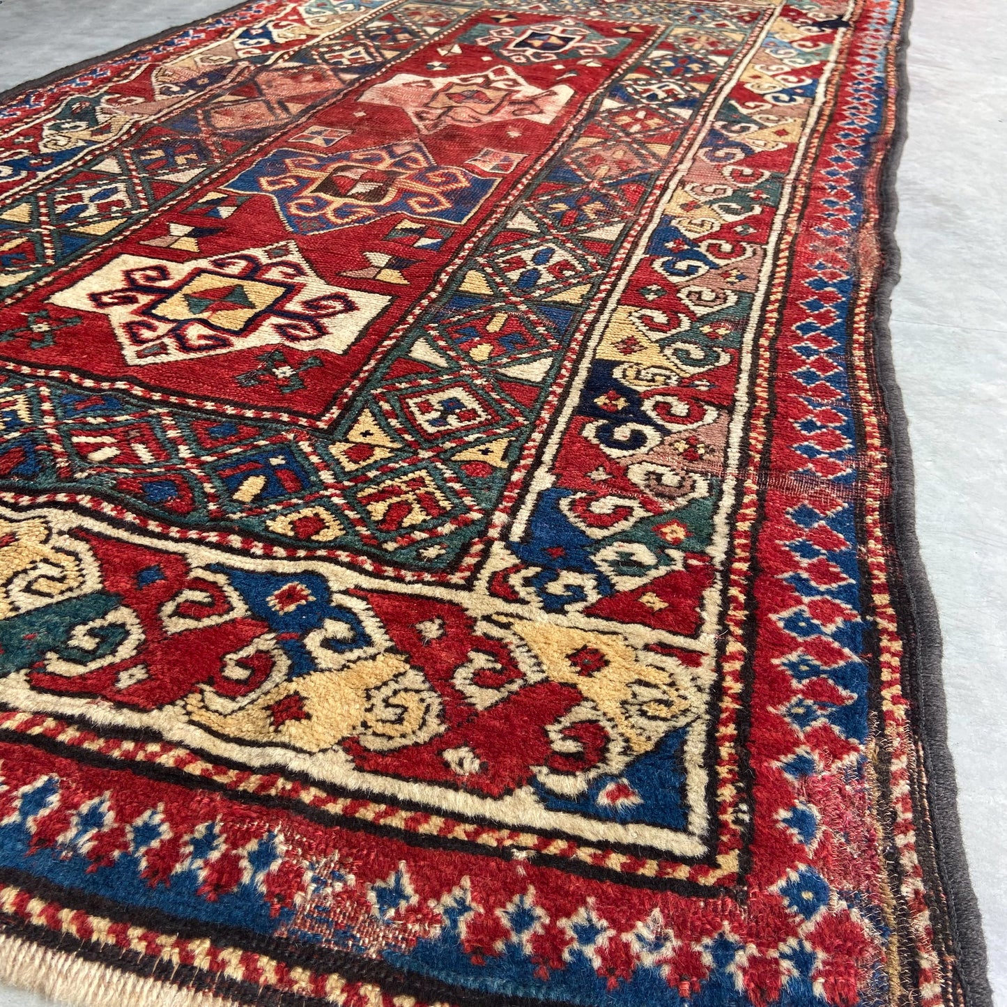 Antique Kazak Gallery Rug #R1266 - 3'7" x 9'5"
