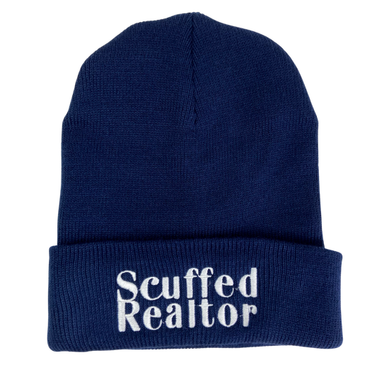 Scuffed Realtor Navy Blue Beanie