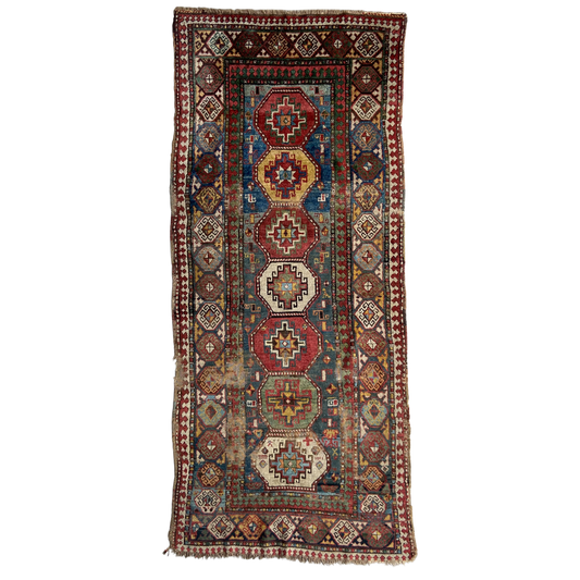 Antique Kazak Runner #R1282 - 3'9" x 8'7"