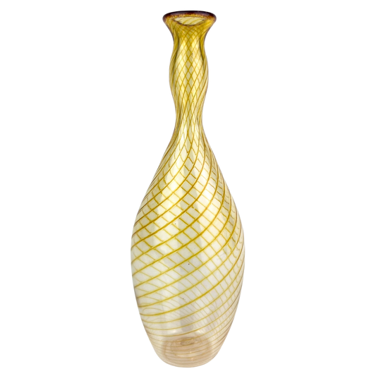 Amber Swirl Studio Art Glass Vase #O876