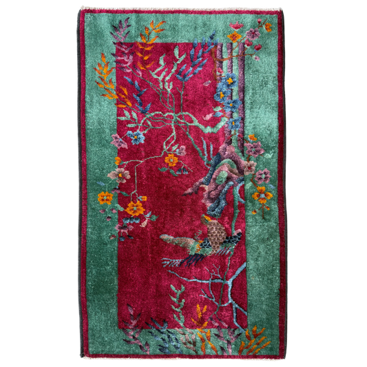 Antique Chinese Deco Accent Rug #R1292 - 2'6" x 4'3"