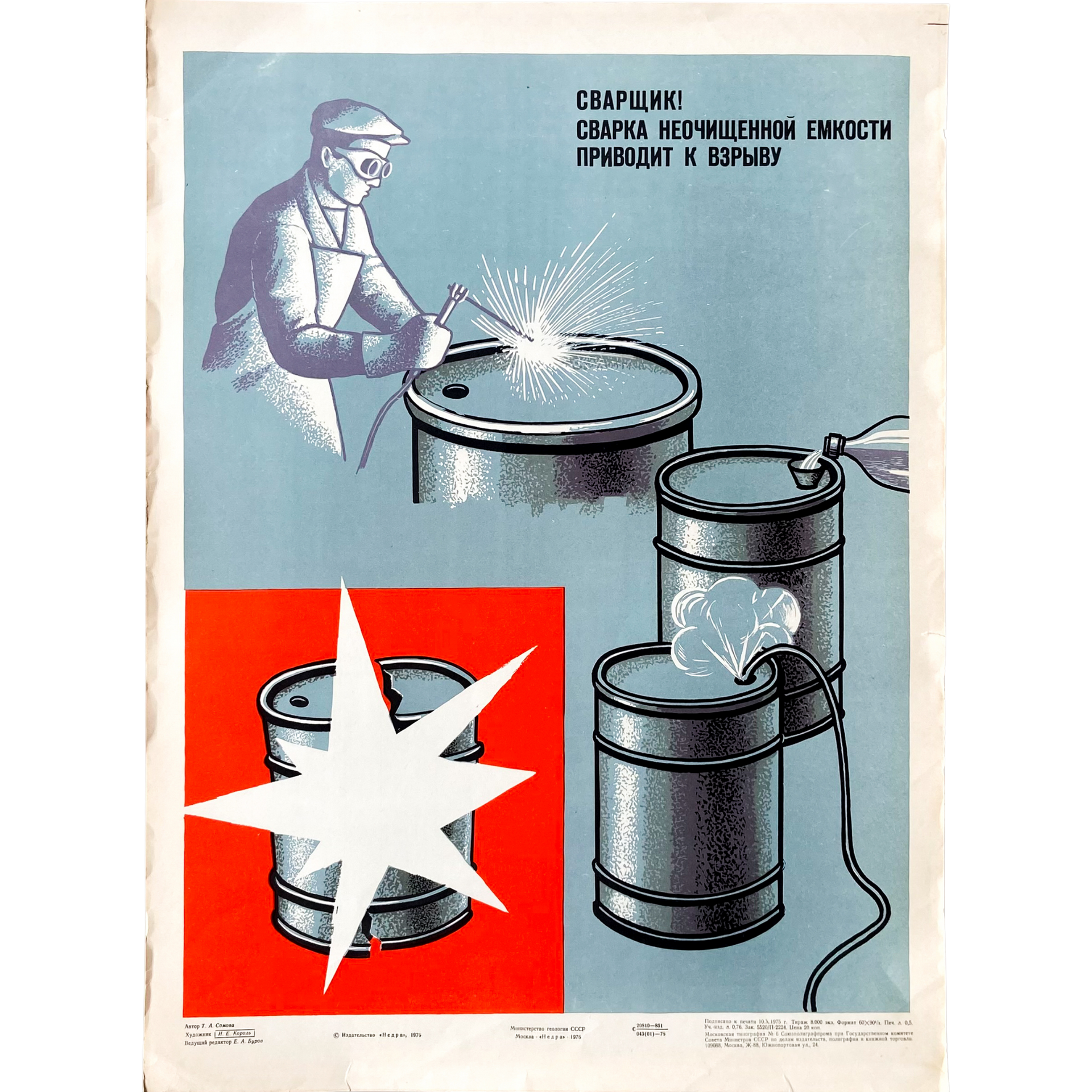 1976 Soviet Work Safety Poster #P2869 - 17