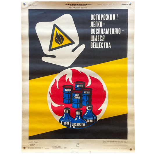 1987 Soviet Work Safety Poster #P964 - 18" x 23.5"