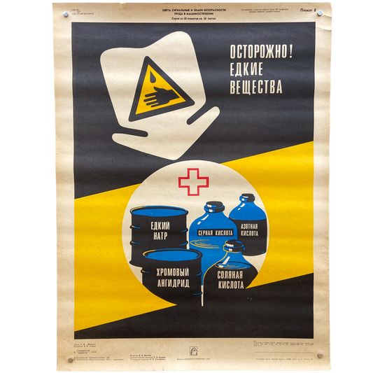 1987 Soviet Work Safety Poster #P970 - 18" x 23.5"