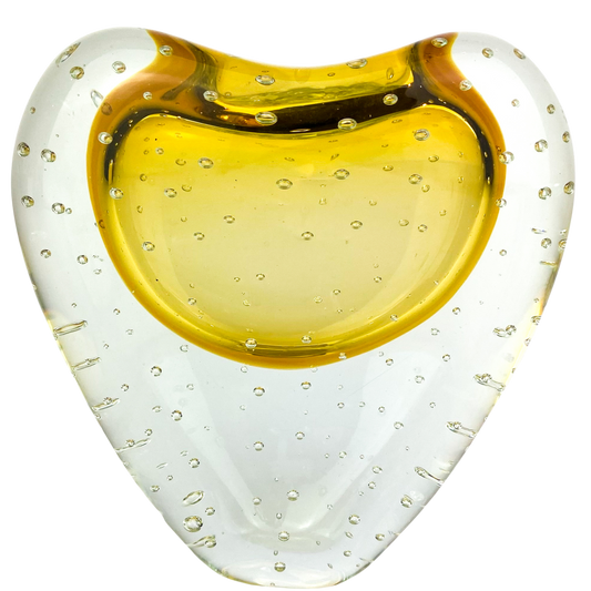 Murano Gold Bullicante Heart Glass Vase #O640