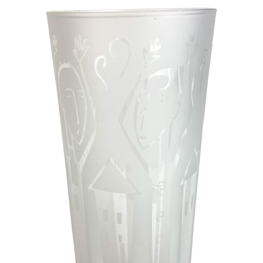 Vintage Leandra Drumm Frosted Etched Vase #O919