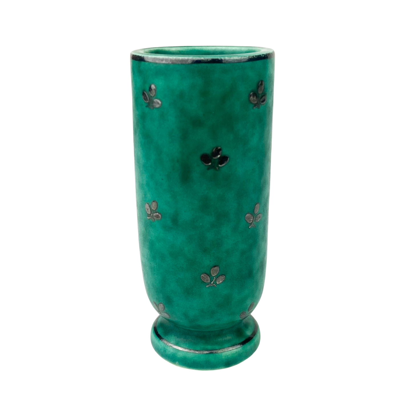 Mottled Green Gustavsberg Argenta Stoneware Miniature Vase #01054