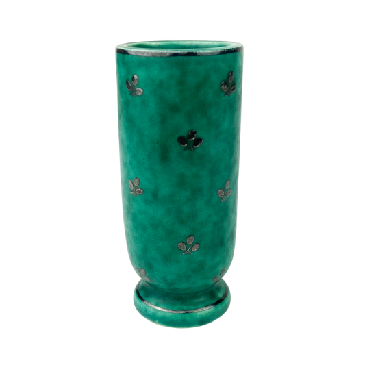 Mottled Green Gustavsberg Argenta Stoneware Miniature Vase #01054