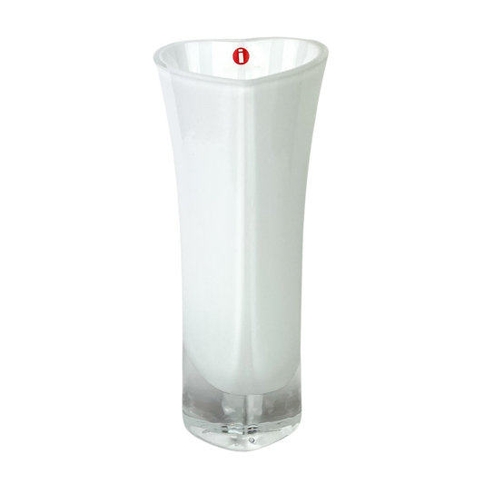 Iittala White Flared Art Glass Vase #O1135