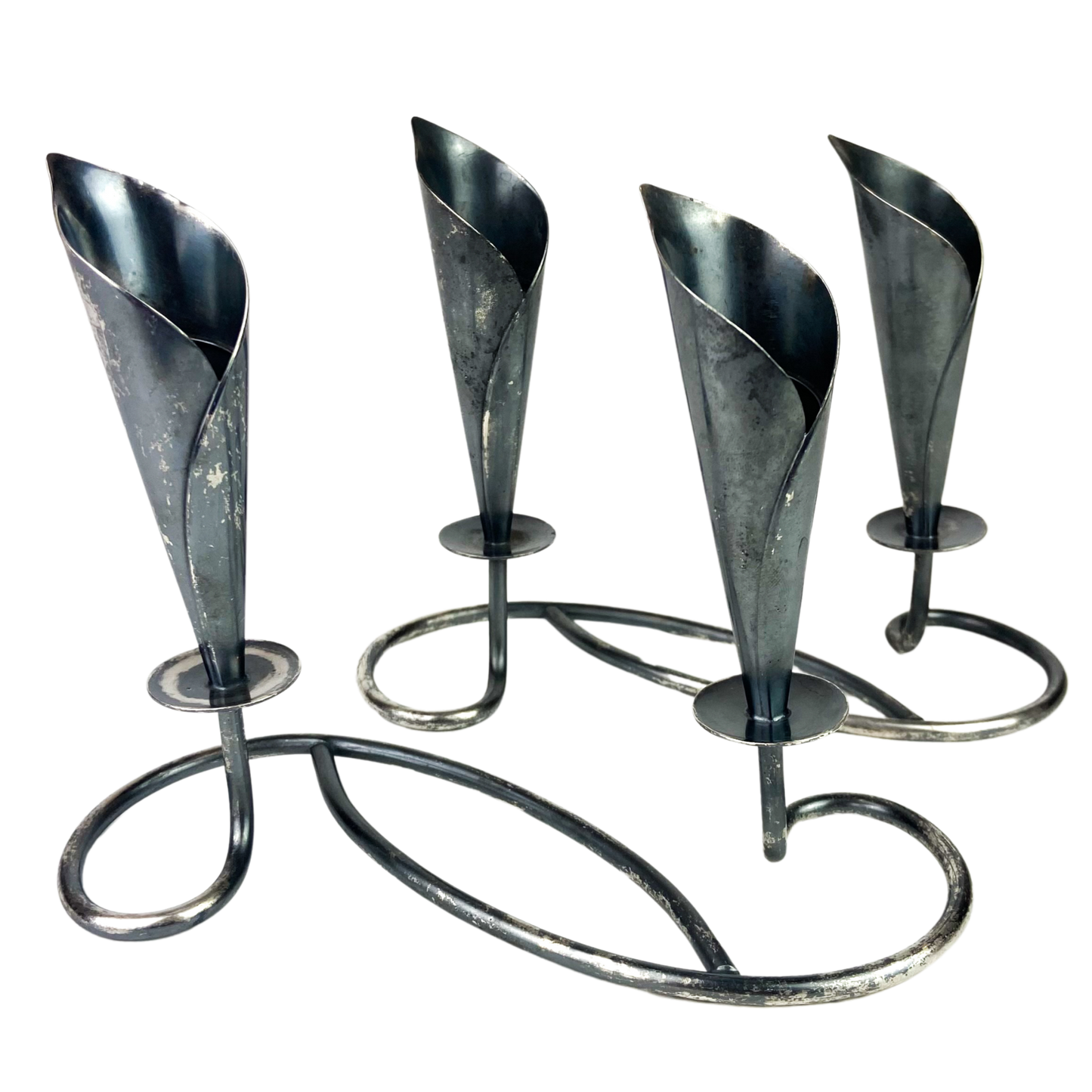 Pair of Hans Jensen Calla Lily Candleholders #O1125