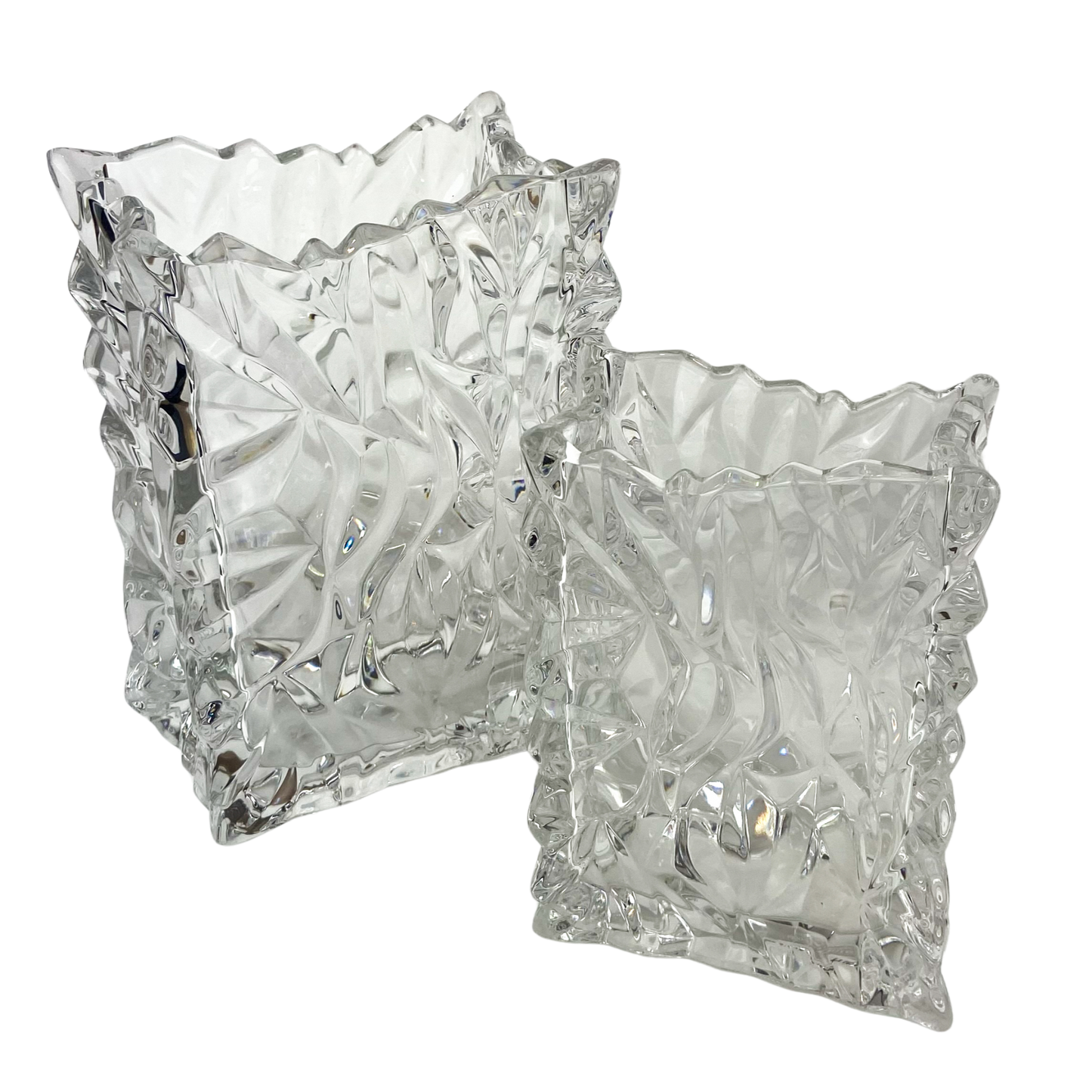 Pair of Crystal 'Paper Bag' Vases by Rosenthal #O1137