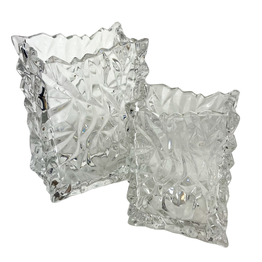 Pair of Crystal 'Paper Bag' Vases by Rosenthal #O1137