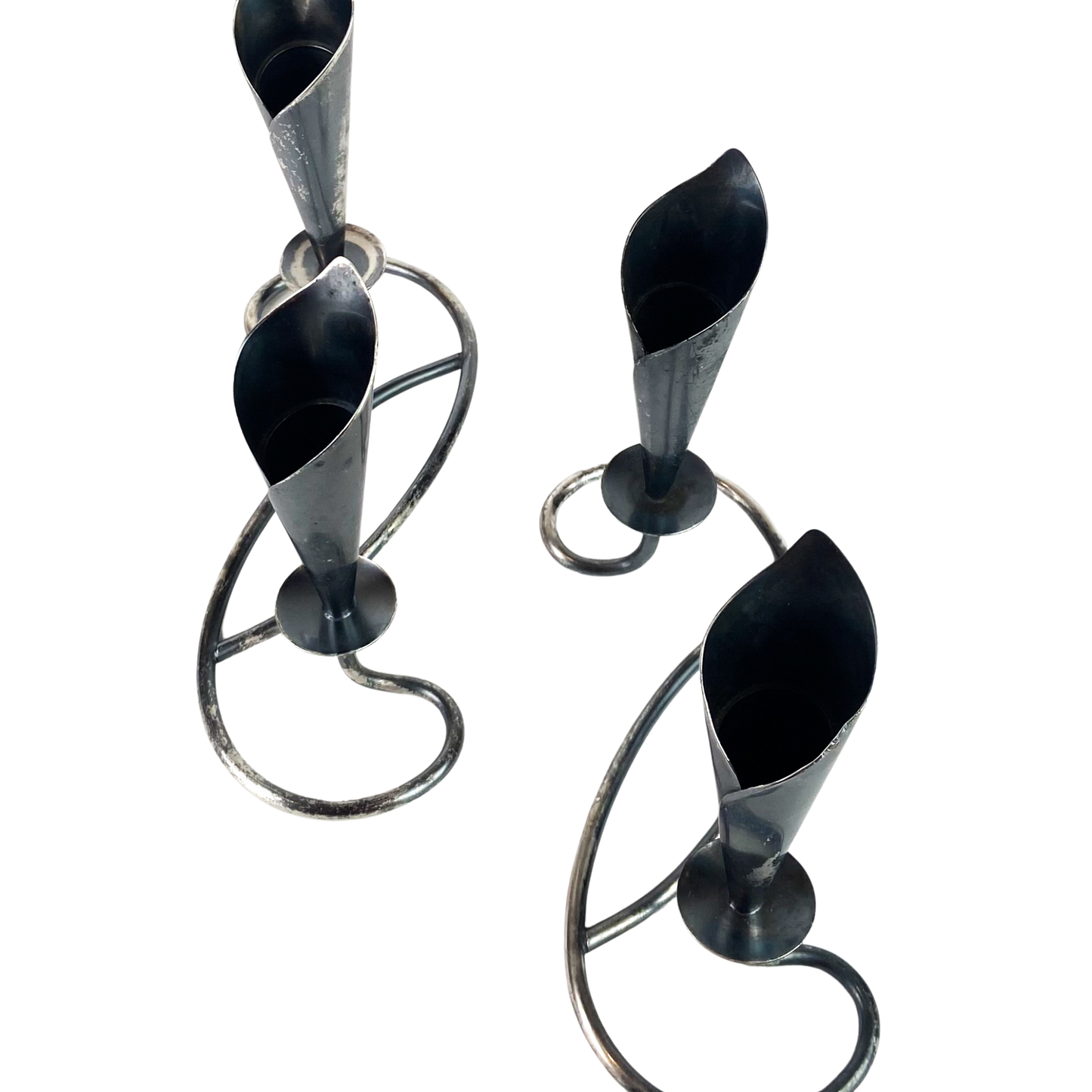 Pair of Hans Jensen Calla Lily Candleholders #O1125