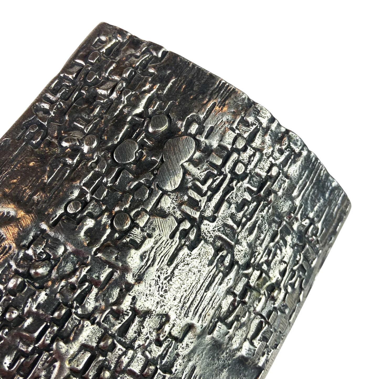 Brutalist Textured Pewter Art Vase #O1127