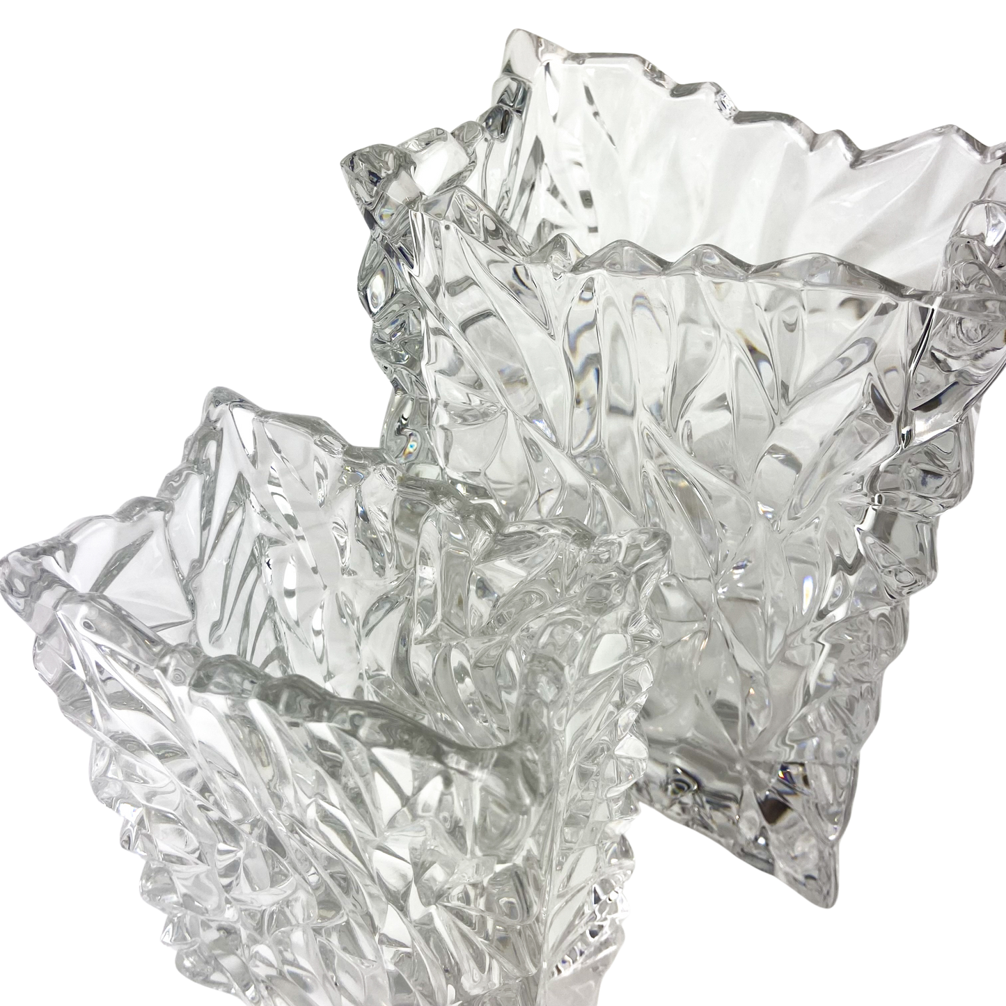 Pair of Crystal 'Paper Bag' Vases by Rosenthal #O1137