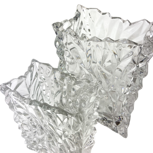 Pair of Crystal 'Paper Bag' Vases by Rosenthal #O1137