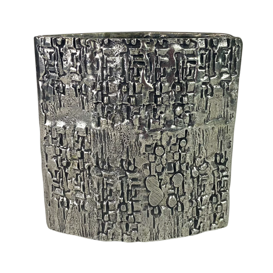 Brutalist Textured Pewter Art Vase #O1127